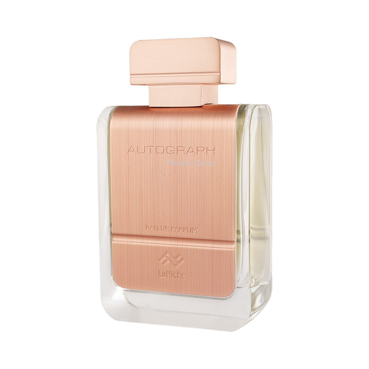 Luniche Autograph Rose Gold EDP fragrance bottle