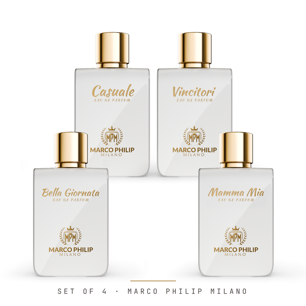Bundle Set Marco Philip Milano, try Casuale, Bella Giornata, Mamma Mia and Vincitori. get 4 decants. pre order for Possibile