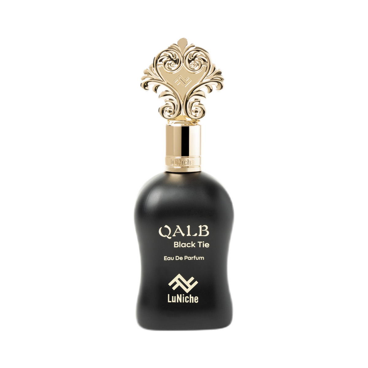 Luniche Qalb Black Tie EDP fragrance bottle