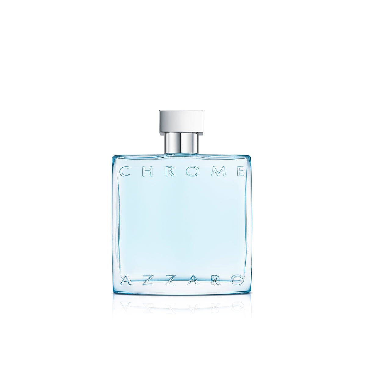 Azzaro Chrome EDT fragrance bottle, complete front view